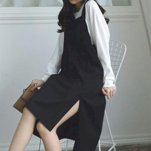 Đầm yếm nữ thiết kế Méo shop phối cúc phong cách Hàn quốc Yemy  MixASale
