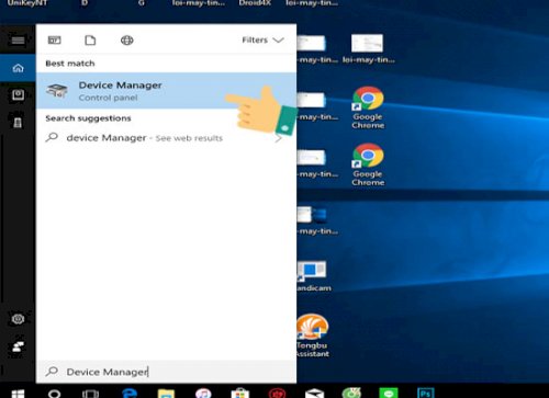 Chá»n vÃ o Device Manager Äá» má»