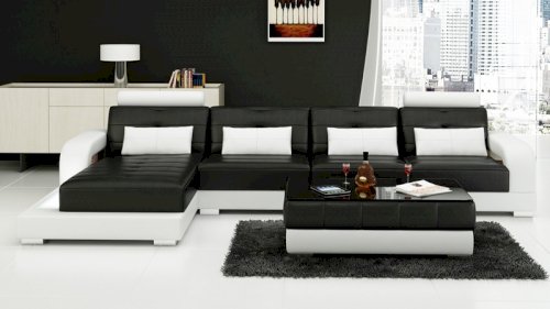 Káº¿t quáº£ hÃ¬nh áº£nh cho gháº¿ sofa da mÃ u Äen-tráº¯ng