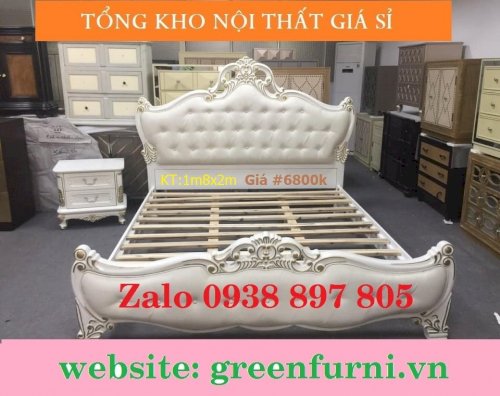 Giường ngủ cổ điển cao cấp giá rẻ bọc nệm G909 (Ảnh 1)