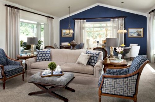 Image result for blue living room