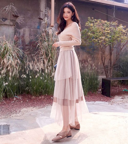 MS723 Chân váy voan tơ óng xoè dài chân váy tiểu thư cạp chun  Phu Linh   Fashion  More