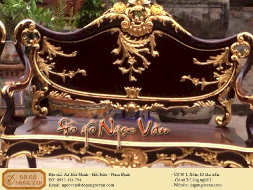 Bộ bàn ghế Lu - Y thiếp vàng Ý