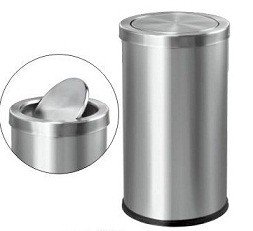 Thùng rác inox tròn nắp lật cỡ đại Đất Việt A35 - G4 (Ảnh 1)