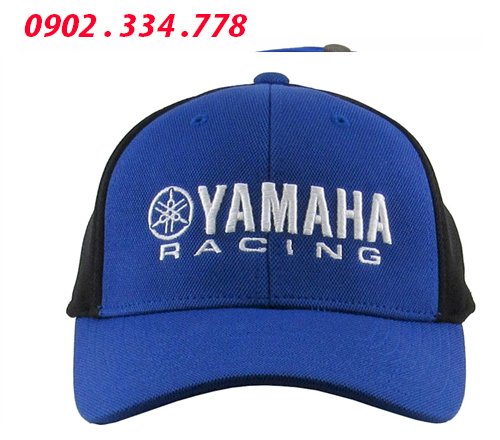 xưởng may mũ lưỡi trai yamaha xanh phối đen thêu logo