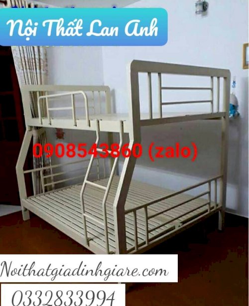 Giường tầng sắt hộp cao cấp 80cmx1m2 (Ảnh 1)