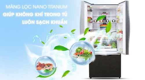 Màng lọc Nano Titanium giúp khử mùi và kháng khuẩn mạnh - Tủ lạnh Hitachi Inverter 429 lít R-WB545PGV2 GBK