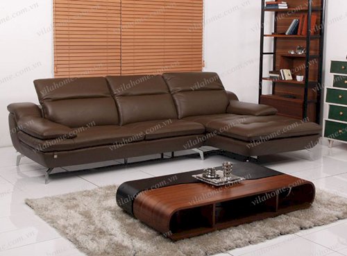 Một số ý tưởng phối hợp màu sắc sofa góc bằng da với phụ kiện