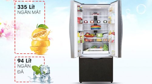 Tủ lạnh nhiều cửa với dung tích lớn - Tủ lạnh Hitachi Inverter 429 lít R-WB545PGV2 GBK