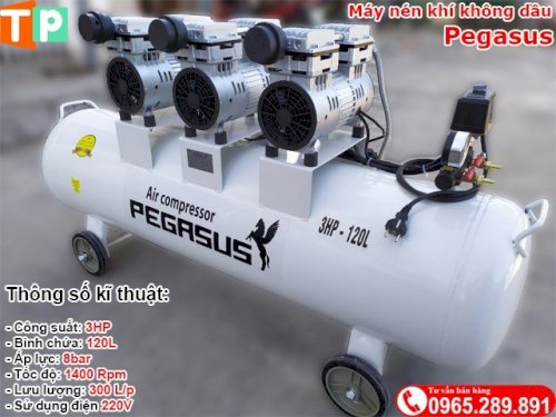 Máy nén khí không dầu Pegasus 3HP-120L