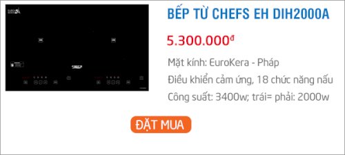 tư vấn mua bếp từ chefs eh dih2000a