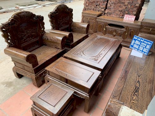 Bộ bàn ghế khổng tử gỗ mun đuôi công Đồ gỗ Đỗ Mạnh (Ảnh 13)
