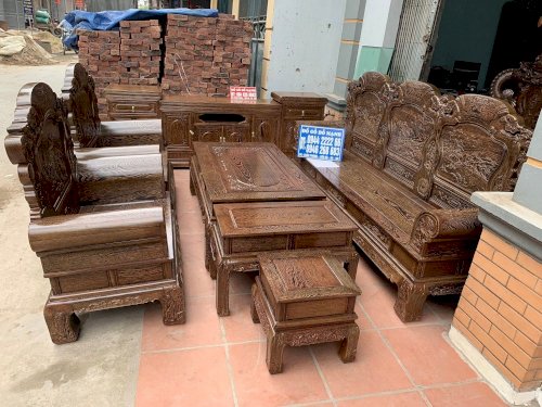 Bộ bàn ghế khổng tử gỗ mun đuôi công Đồ gỗ Đỗ Mạnh (Ảnh 1)