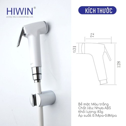 Bộ vòi xịt dây 1.2m Hiwin PJ-401H1 (Ảnh 8)