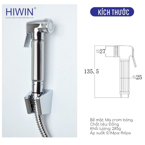 Vòi xịt vệ sinh  Hiwin PJ-2002 (Ảnh 2)