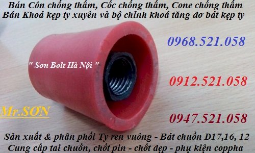 4 Bán Kẹp ty ren cố định ván khuôn,bộ chỉnh kẹp ty,côn chống thấm,bát chuồn,thanh ty ren vuông,giá rẻ