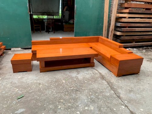 Bộ sofa L gỗ huơng đá đóng hộp Nội thất Dũng Trang SF2 (Ảnh 2)