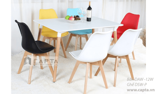 Ghế nhà hàng thân nhựa chân gỗ