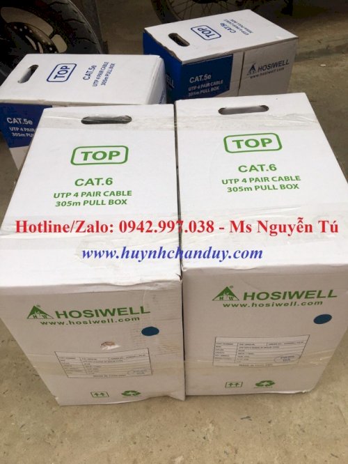 Cáp mạng LAN Hosiwell Cat.6 UTP 4P 23AWG (30022-BL), 305m/cuộn
