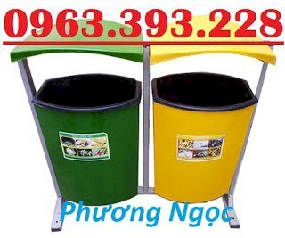 Thùng rác nhựa treo đôi 80L, thùng rác nhựa composite, thùng rác công cộng, thùn Thung-rac-composite-1