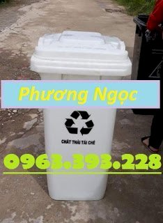 Thùng đựng rác công cộng 120L, thùng rác 2 bánh xe, thùng rác nhựa HDPE 120 Lít TR120L5