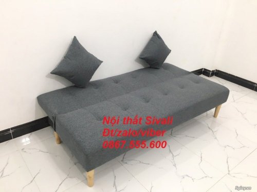 Sofa bed, sofa giường giá rẻ màu xám lông chuột, xám đậm đen than vải - 8