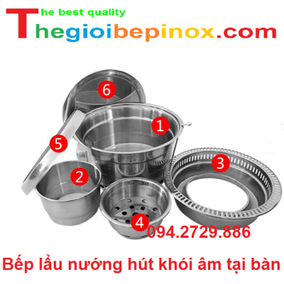 Bếp lẩu nướng hút khói âm tại bàn giá rẻ tại Hà Nội - HCM