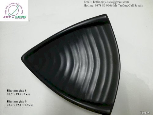 Chuyên Cung cấp chén dĩa nhựa 100% Melamine ĐEN Nhám kiểu Nhật - Hàn - 16