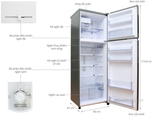 Thông số kỹ thuật Tủ lạnh Panasonic 307 lít NR-BL347 XNVN