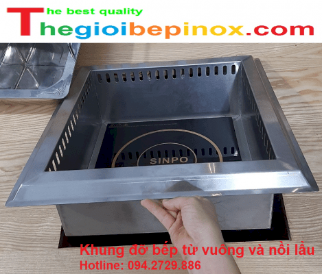 Khung đỡ bếp từ vuông 3000w và nồi lẩu âm bàn