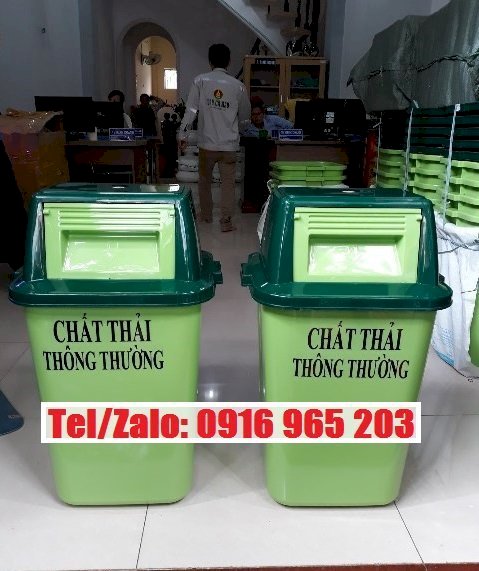 Thùng rác nắp bập bênh 60 lít nhựa hdpe